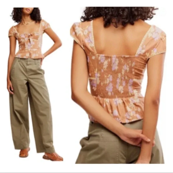 Free People CALL ME BABY BLOUSE SIZE MEDIUM - Picture 8 of 11